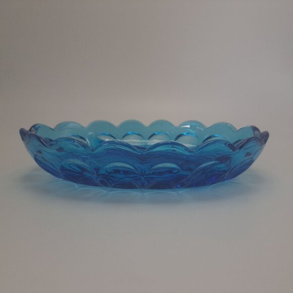 Fairfield Laser Blue Oval Divided Relish Dish By Anchor Hocking - Picture 4 of 8